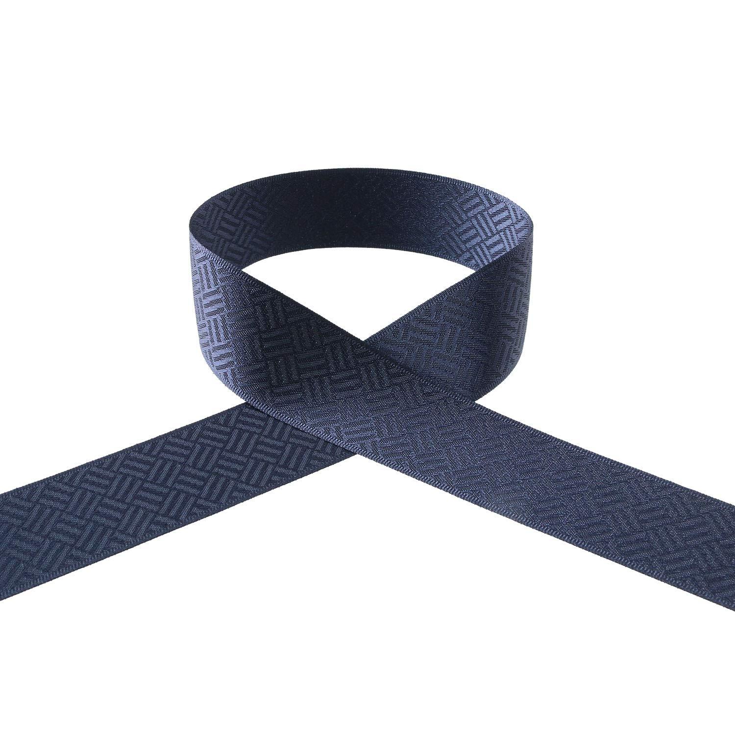 Konishi Ribbon Japanese Pattern Ribbon Romantic Style Sashiko Pattern Width 24mm × 5m Roll Navy KR7100-24-77