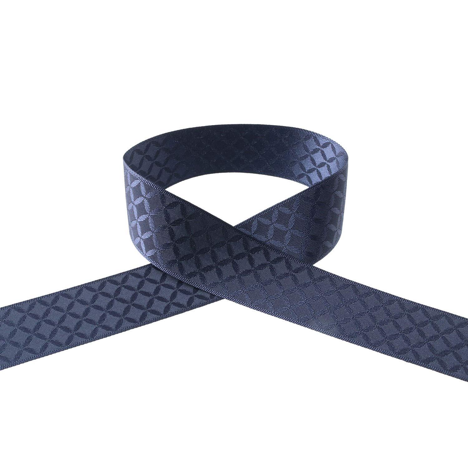 Konishi Ribbon Japanese Pattern Ribbon Romantic Style Cloisonné Pattern Width 24mm × 5m Roll Navy KR7200-24-77