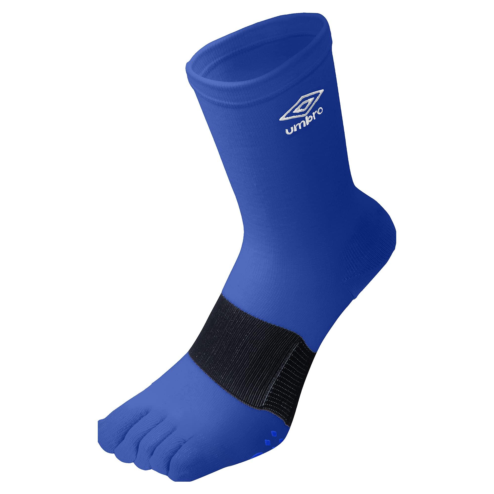 [Ambro] Socks Soccer Five-Toe Socks Stockings Arch Support Grip Performance Wide Color Selection Men's BLU (UAS8422) 22-24