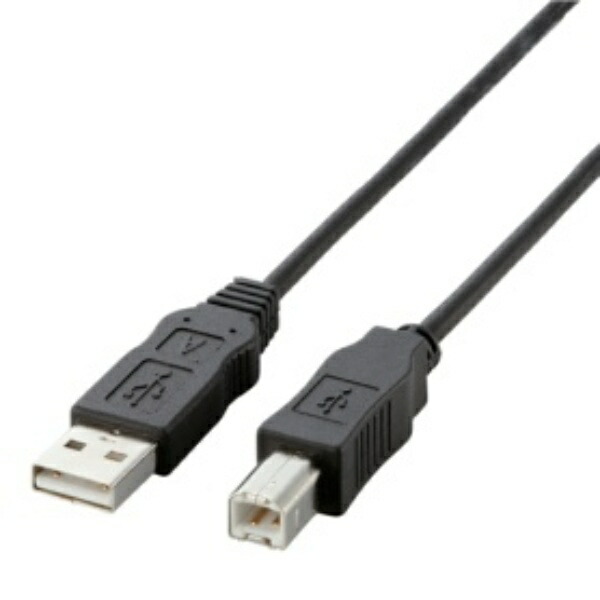 ELECOM USB Cable USB 2.0 Type A to Type B RoHS Compliant 2.0m Black USB2-ECO20