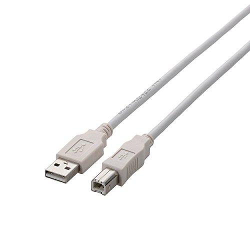 ELECOM USB Cable  USB 2.0 (USB Type-A Male to USB Type-B Male) 5m White U2C-BN50WH