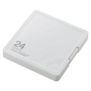 ELECOM Memory Card Case SD Case Plastic Holds 12 SD Cards + 12 microSD Cards White CMC-SDCPP24WH