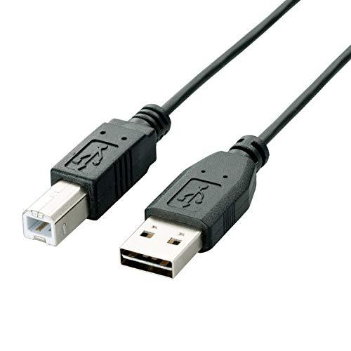ELECOM USB Cable  USB 2.0 (USB Type-A Male to USB Type-B Male) Reversible Connector 5m Black U2C-DB50BK