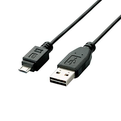ELECOM USB Cable  USB 2.0 (USB Type-A Male to microB Male) PlayStation 4 Compatible Reversible Connector 1m Black U2C-DAMB10BK