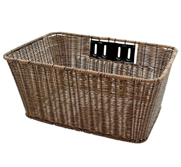 NOGUCHI Bicycle Basket [Rattan-Style Square Basket] Brown Front Basket TB-87