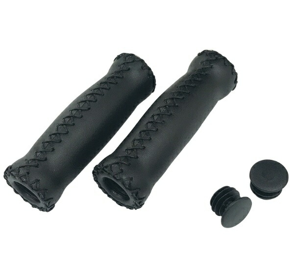 Bicycle Grips [Barrel-Shaped Grips] 128mm Black Left/Right Set VLG-617A