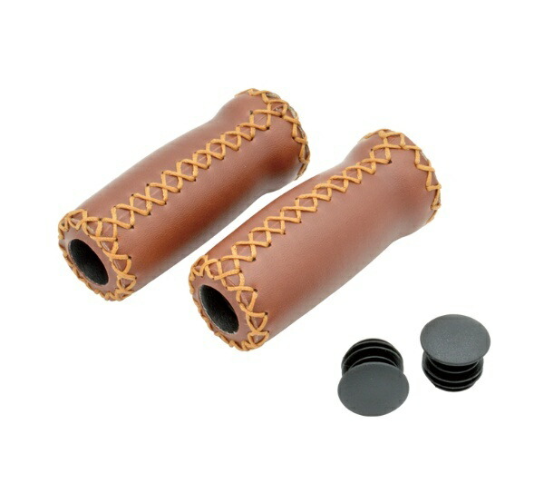 VELO Bicycle Grips [Barrel-Shaped Grips] Brown 92mm Left & Right Set VLG-617-2A Small