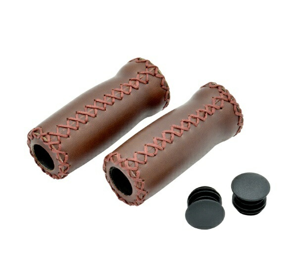 Belo Bicycle Grips [Barrel-Shaped Grips] Dark Brown 92mm Left/Right Set VLG-617-2A Small