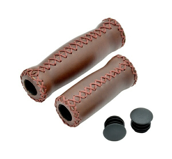 VELO Bicycle Grips [Barrel-Shaped Grips] Dark Brown 127mm/92mm Long & Short VLG-617-3A Small