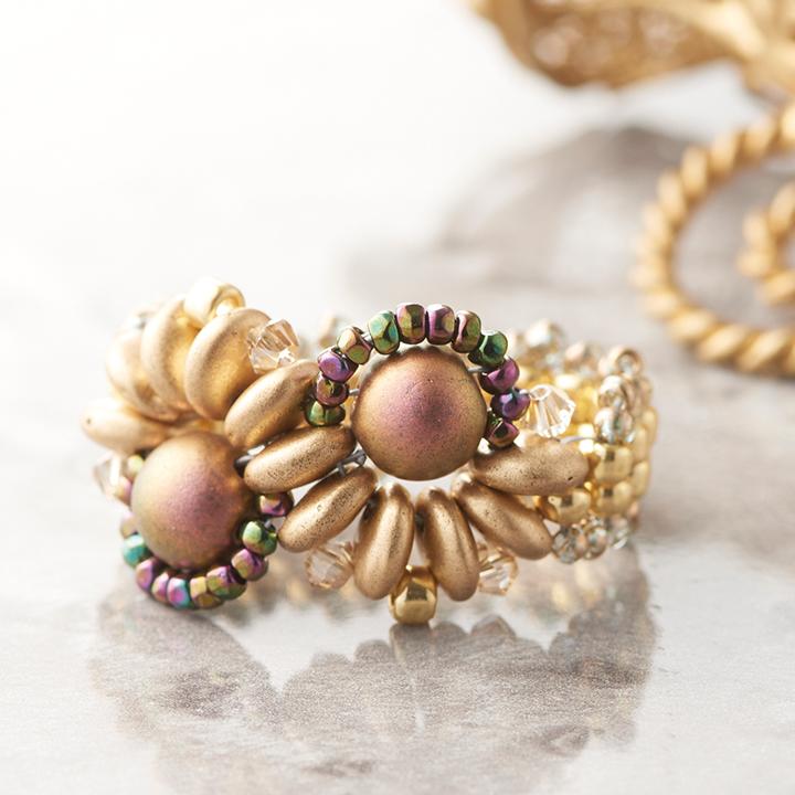 TOHO Bead Kit TOHO Lab. Series Accessories Made with ChecoMate Stitch Edition Cabochon Wave Ring TL-C-4