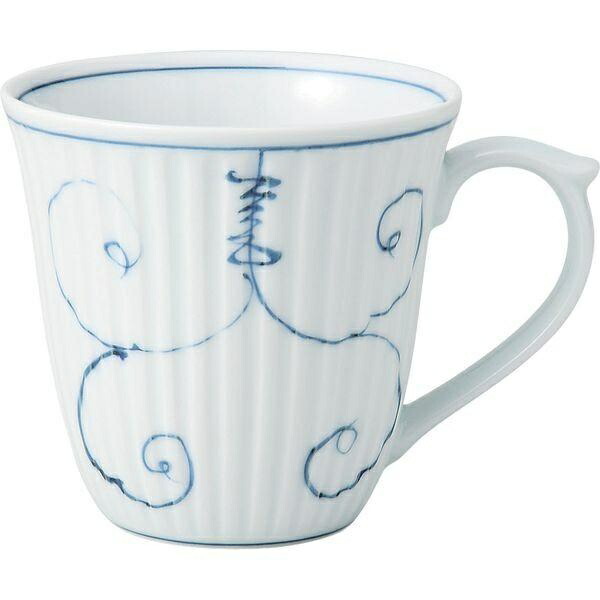Hasami Ware Lightweight Mug with Arabesque Grape Pattern, Blue Microwave Safe, Dishwasher Safe, Made in Japan 12741