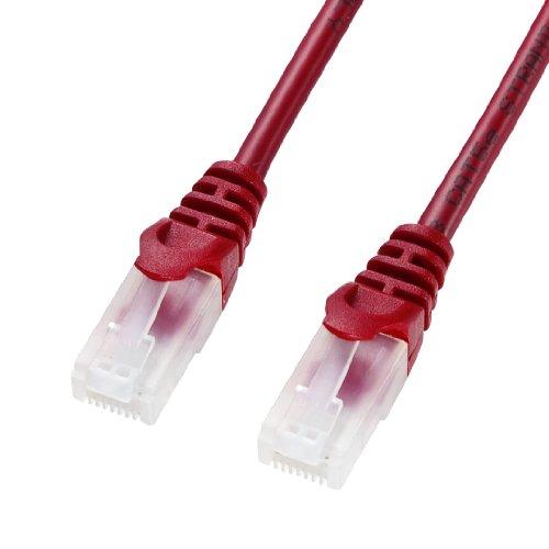 Sanwa Supply CAT5e LAN Cable with Clip-Proof Design, 10m, Red LA-Y5TS-10R