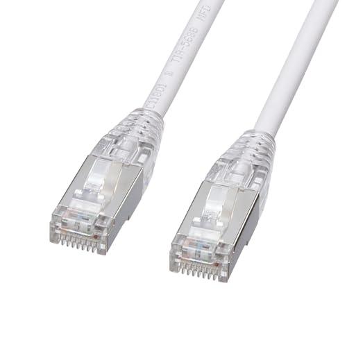 Sanwa Supply Category 5e STP LAN Cable (Slim, Flexible, Anti-Snapping Connector, 3m・White) KB-SL5STPS-03W