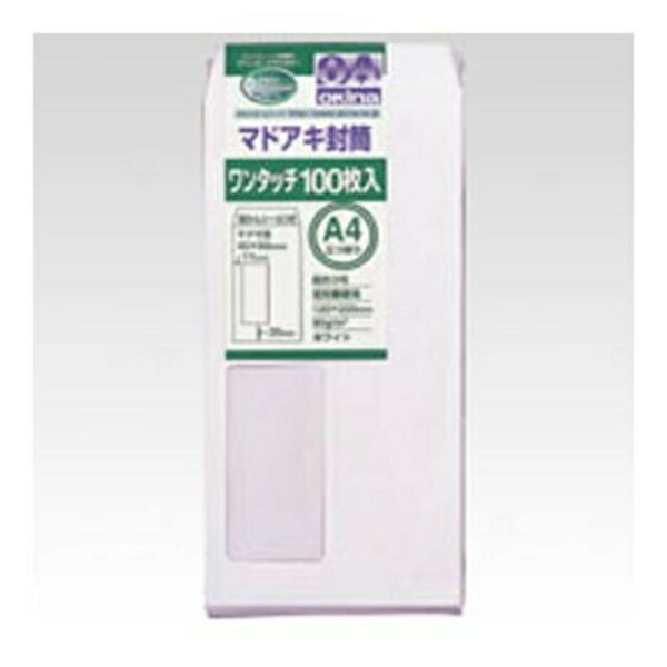 Okina Madori Envelope One-Touch Long Type 3 White 100 Sheets 80g WT32WH