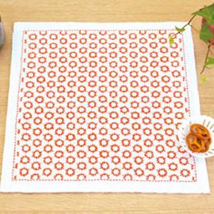 Olimpas Silk Sashiko Kit: Single-Stitch Flower Dishcloth - Konpeito SK-317