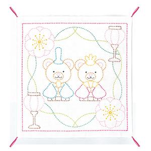 Olimpas Silk Sashiko Kit: Bear Hinamatsuri SK-330