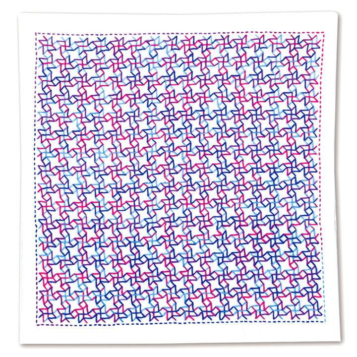 Olimpas Silk Sashiko Kit: Flower Dishcloth, Windmill SK-358