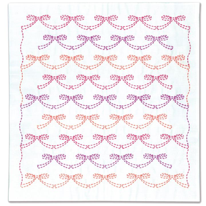 Olimpas Silk Sashiko Kit: Flower Dishcloth with Ribbon SK-372