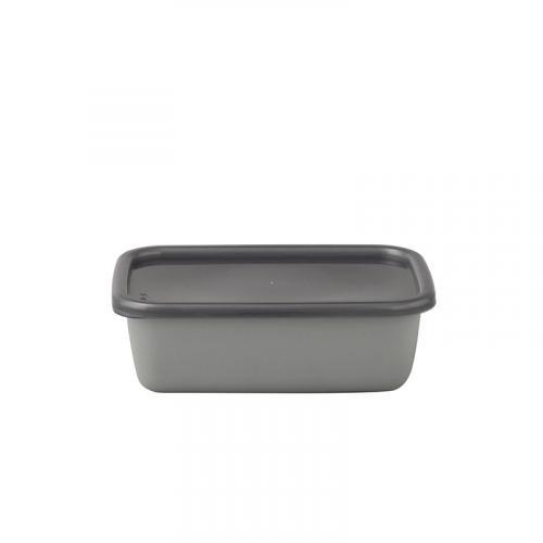 Noda Enamel +Gray Rectangle Deep Type M with Seal Lid