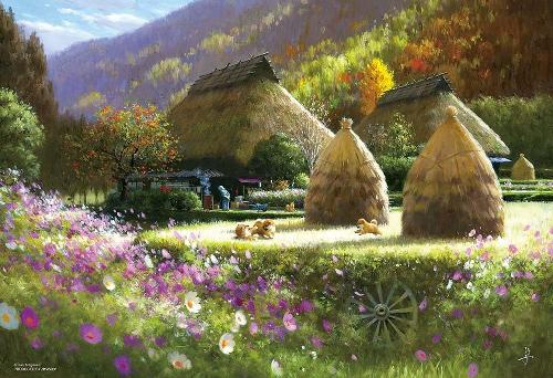 BEVERLY 300-Piece Jigsaw Puzzle: Puppy and Hometown (26×38 cm) 300-033