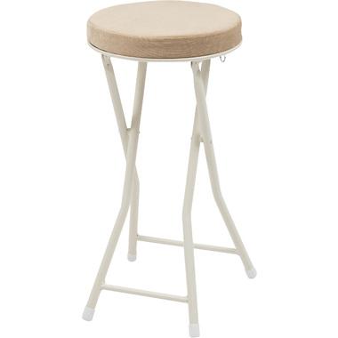 Azumaya-kk Faure Folding High Stool PC-34BE Beige W30×D31.5×H60 (When folded: W30×D9×H80)