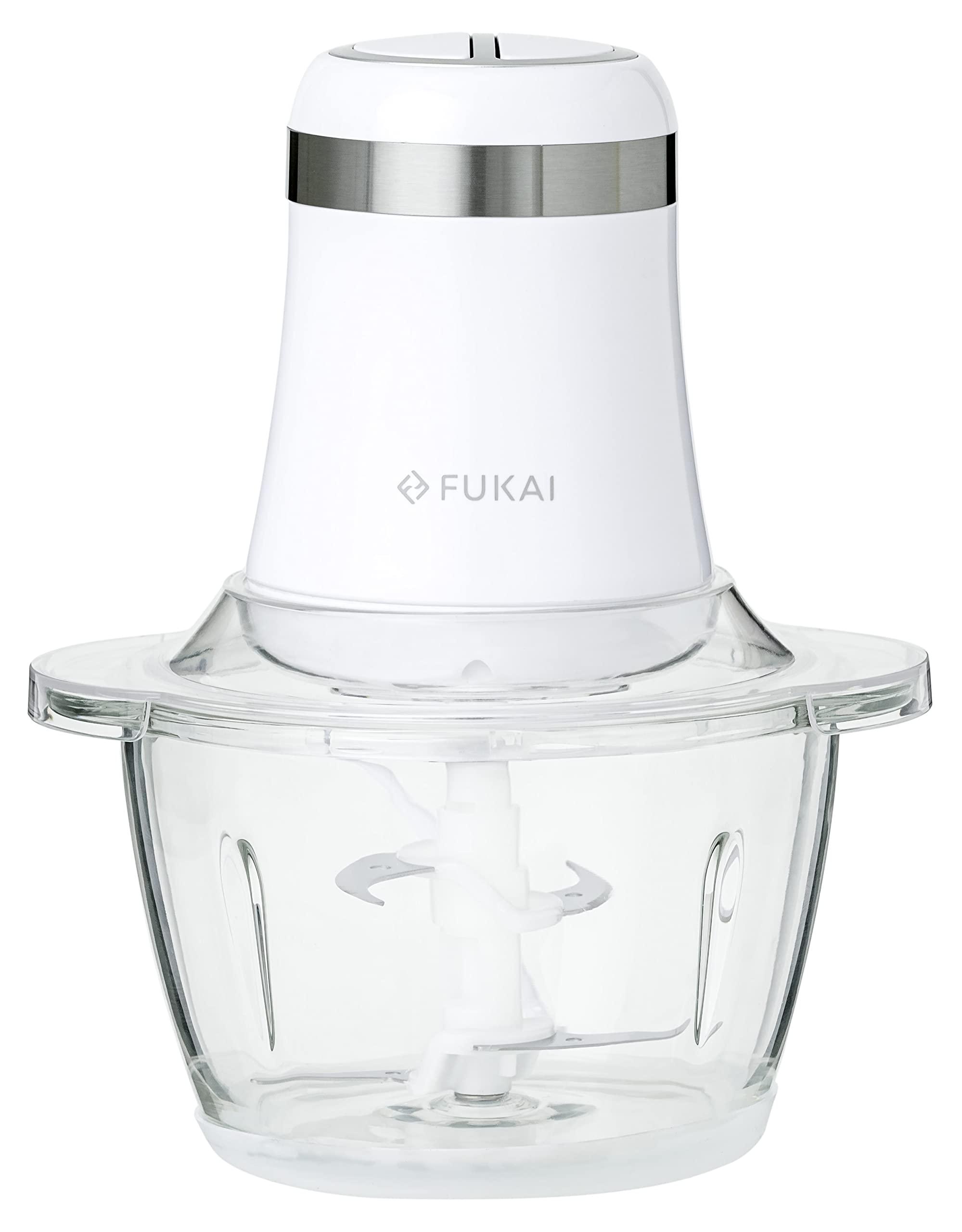 FUKAI Food Chopper White | Mincing, Ground Meat, Vegetable Cutter, Time-Saving Cooking, Easy Preparation, Kitchen Appliance, 2-Speed Settings, 1200ml Capacity, Stainless Steel Double Blades, Detachable, Food Processor FCM-202