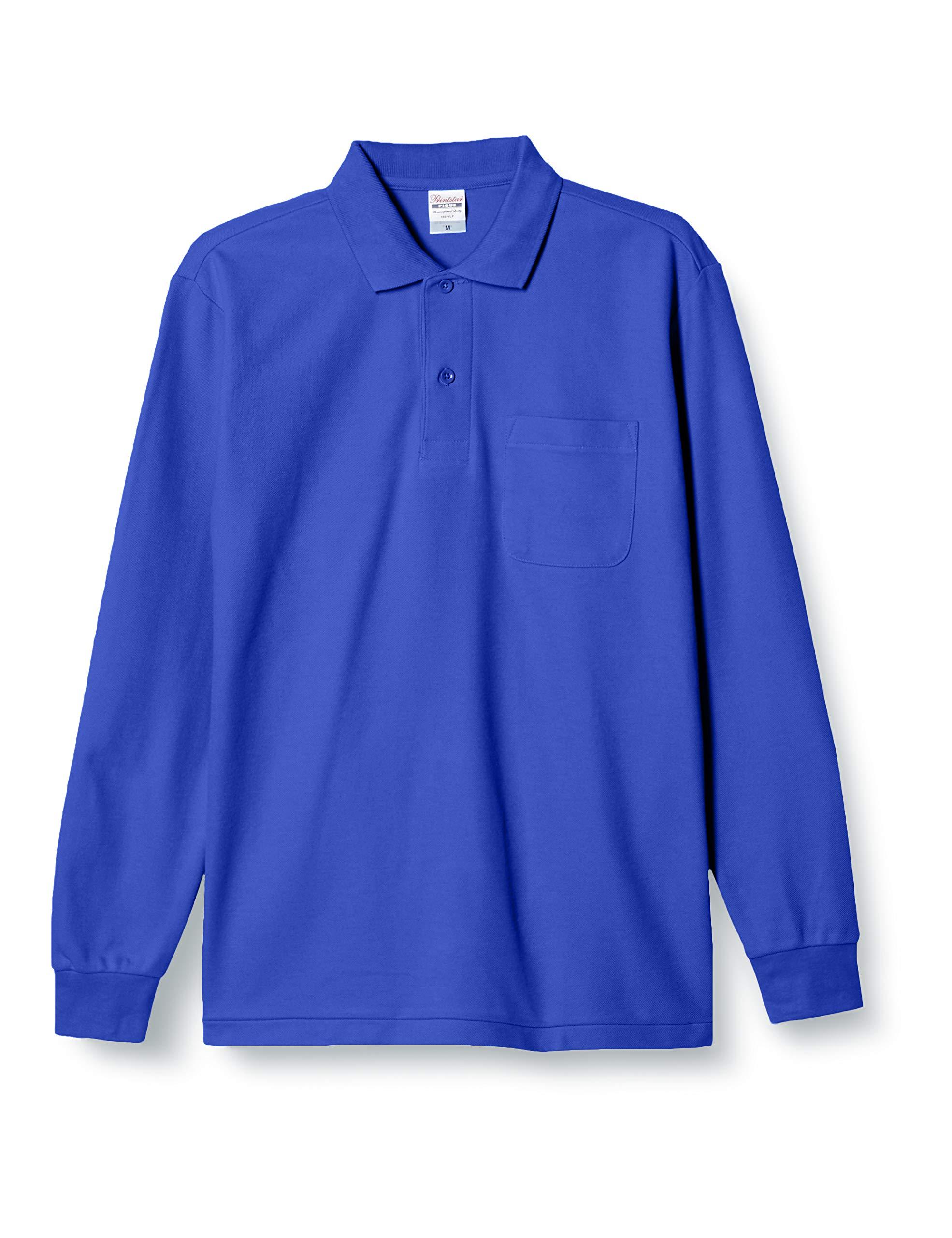 [Printstar] 5.8 oz TC Piqué Long Sleeve Polo Shirt [With Pocket] 00169-VLP Men's Royal Blue LL