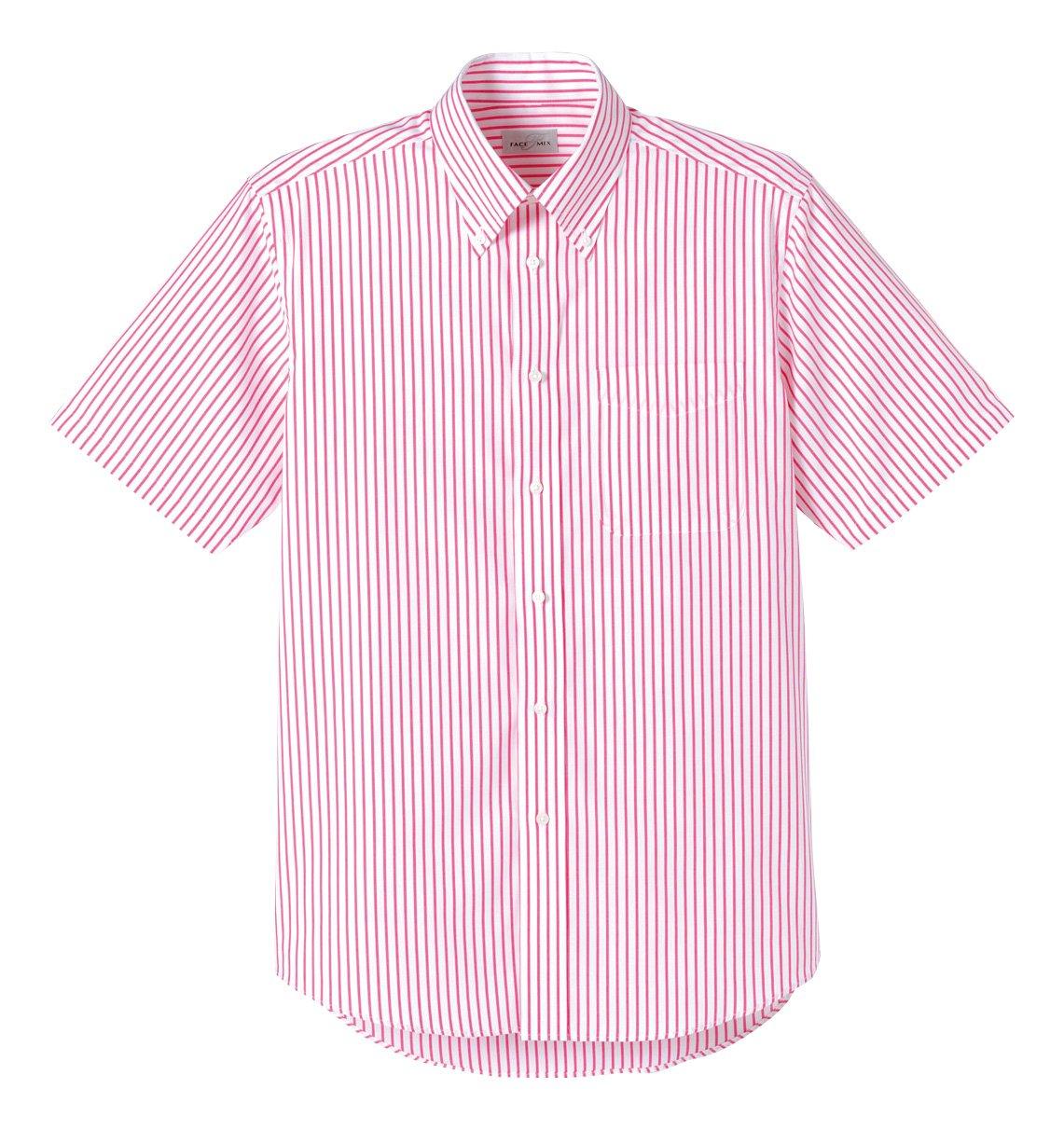 [Face Mix] Striped Short-Sleeve Shirt FB4509U 3 Red L