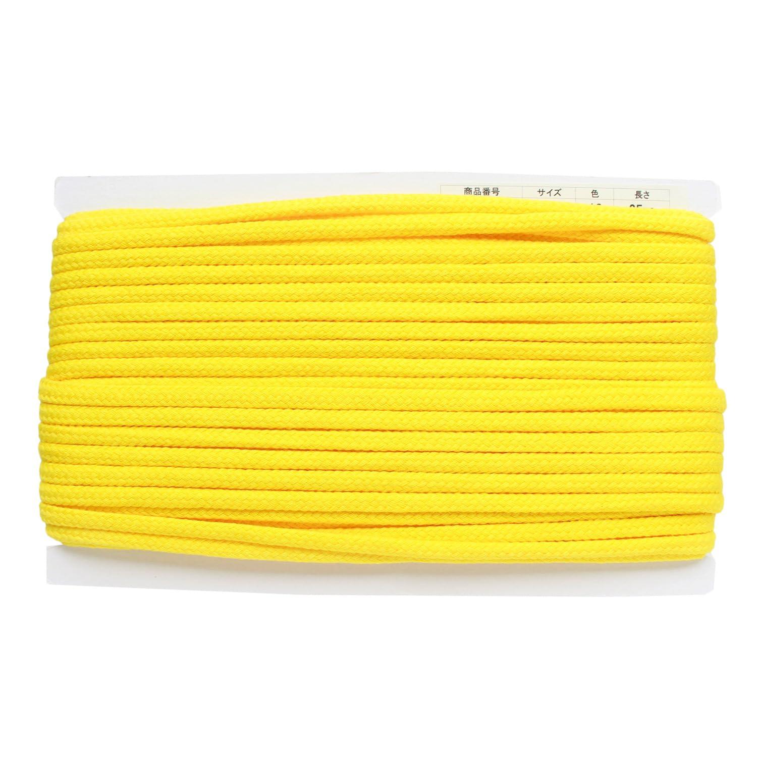 Nippon Button Trading Acrylic Craft Cord φApprox. 8mm × 25m Yellow DY500-12