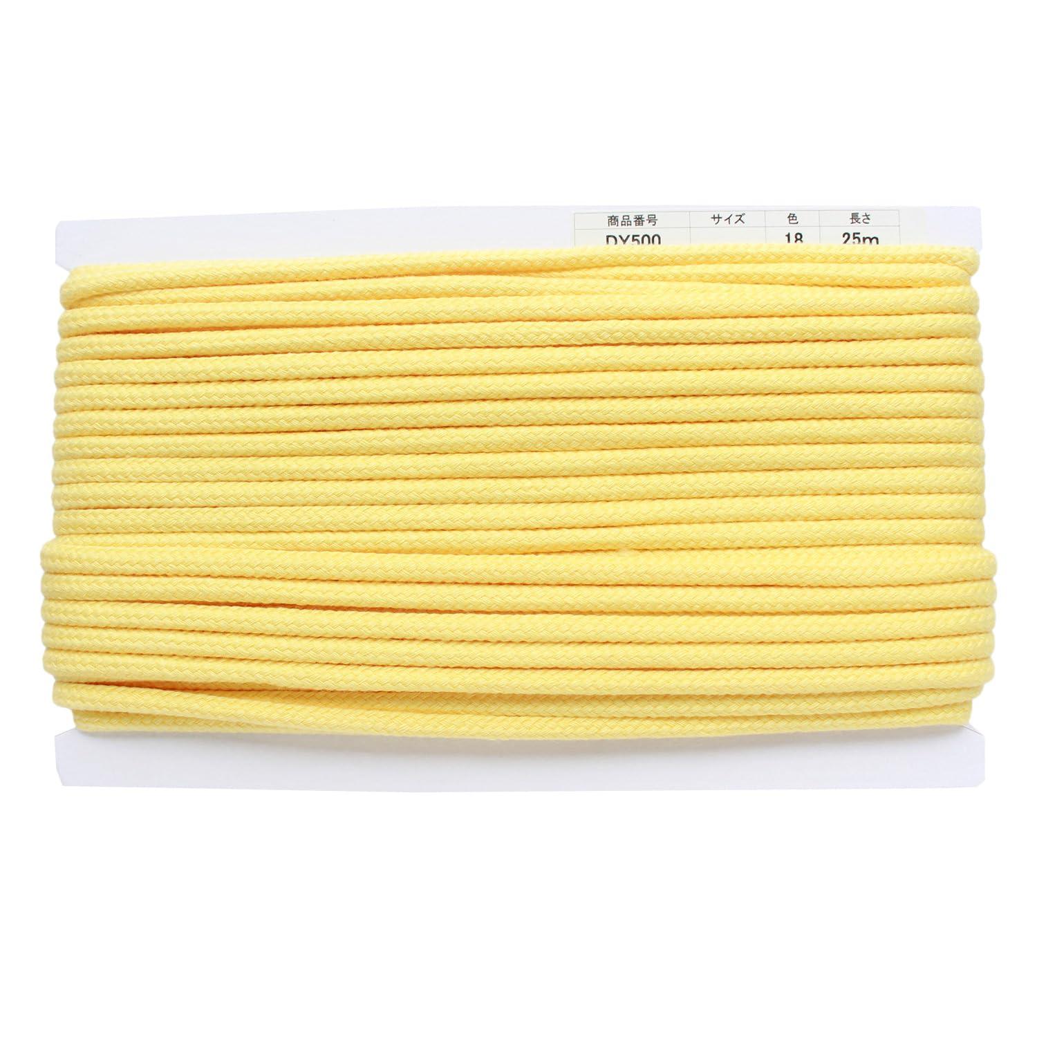 Nippon Chuko Acrylic Craft Cord φApprox. 8mm × 25m Pastel Yellow DY500-18