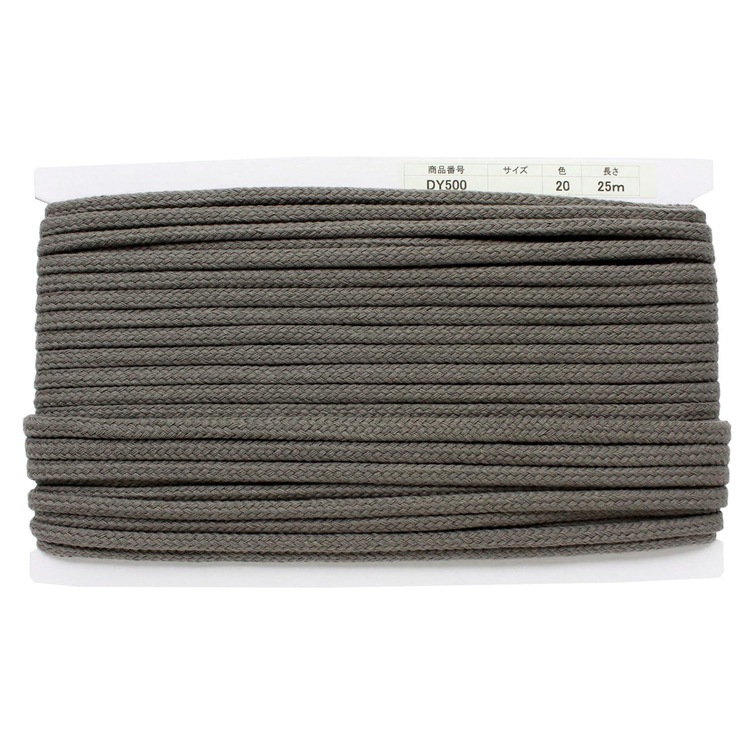 Nippon Button Trading Acrylic Craft Cord φApprox. 8mm × 25m Dark Gray DY500-20