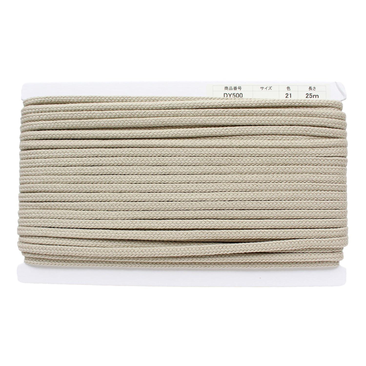 Nippon Button Trading Acrylic Craft Cord φApprox. 8mm × 25m Greige DY500-21