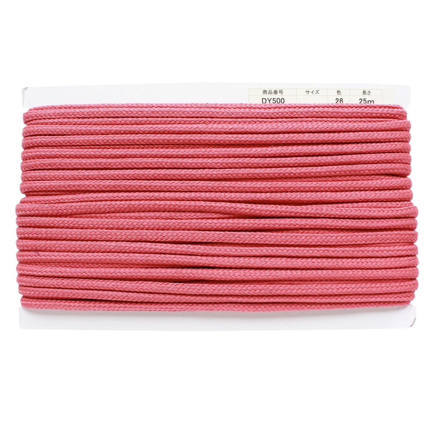 Nippon Button Trading Co., Ltd. Acrylic Craft Cord φApprox. 8mm × 25m Deep Pink DY500-26