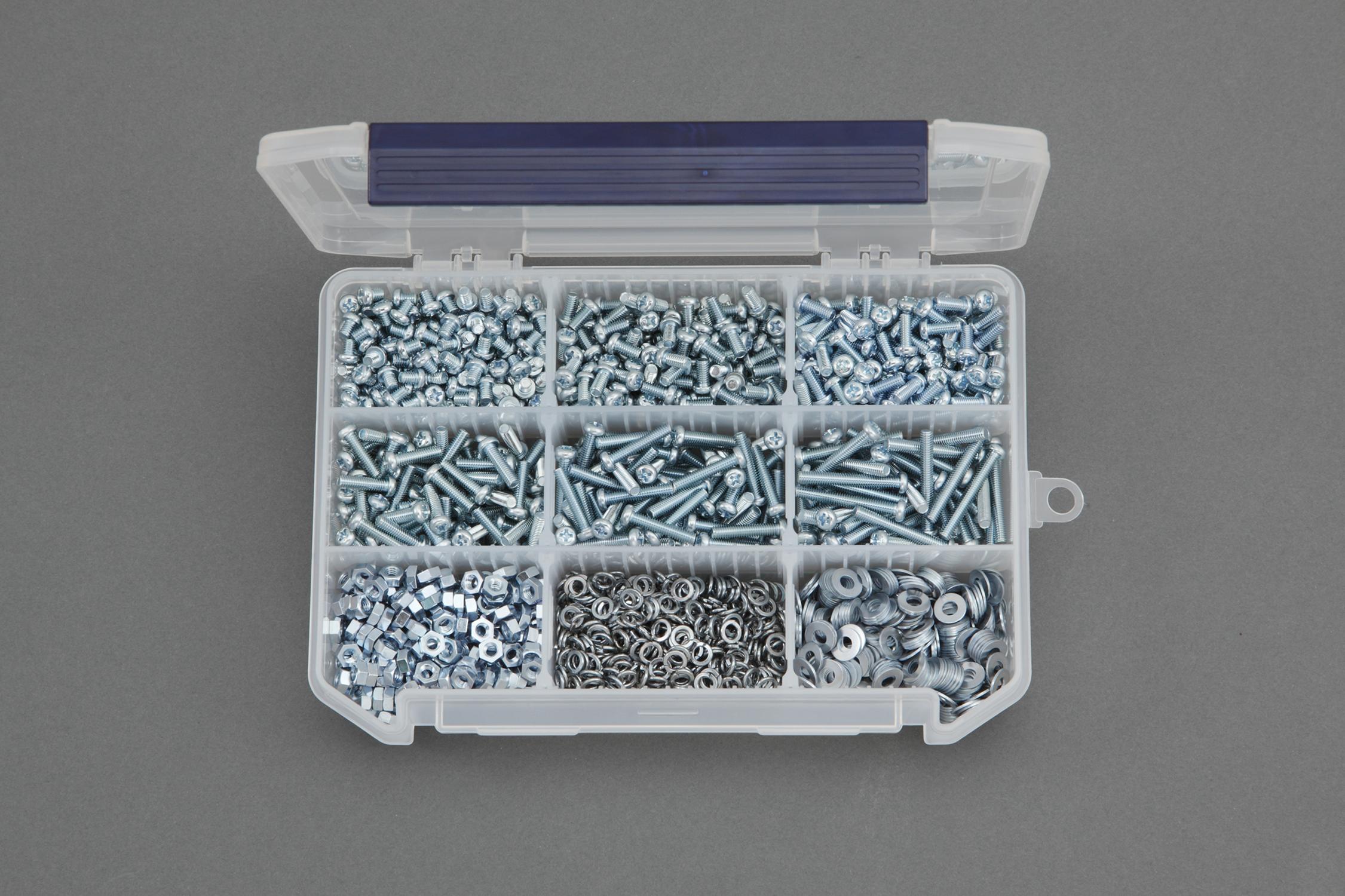 M4 Pan Head Screw, Nut, and Washer Set (Unicrome)
