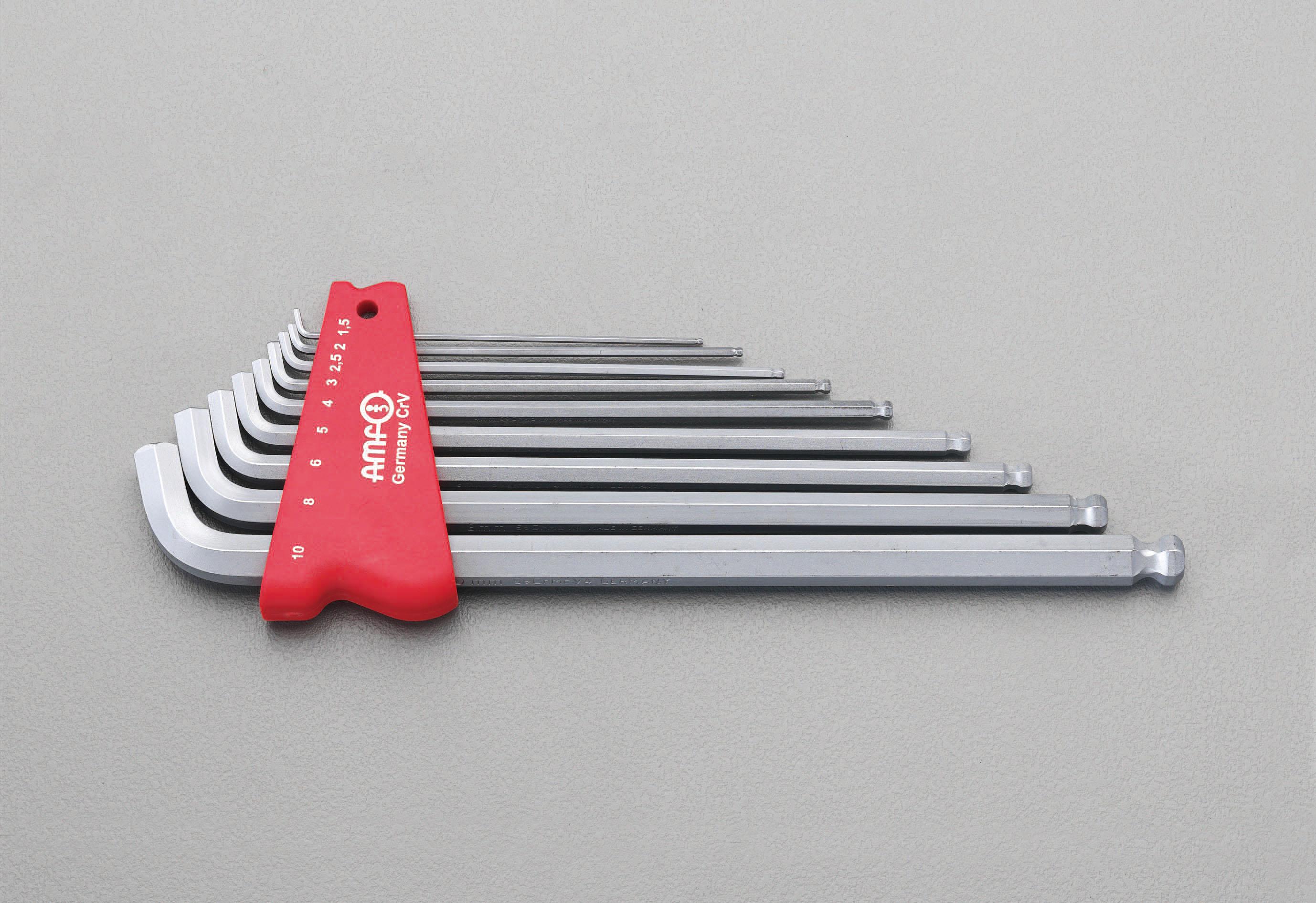 AMF 1.5-10mm 9-Piece Hex Key Set, Short Head with B-Type EA573GL-90
