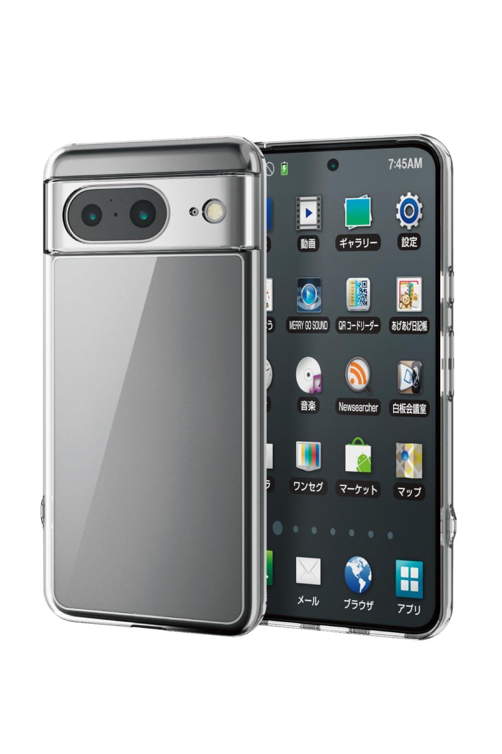 ELECOM Google Pixel 8 Case Shock-Resistant Hybrid Material Ultimate Design Four-Corner Air Cushion Wireless Charging Compatible Strap Hole Included Clear PM-P233HVCKCR