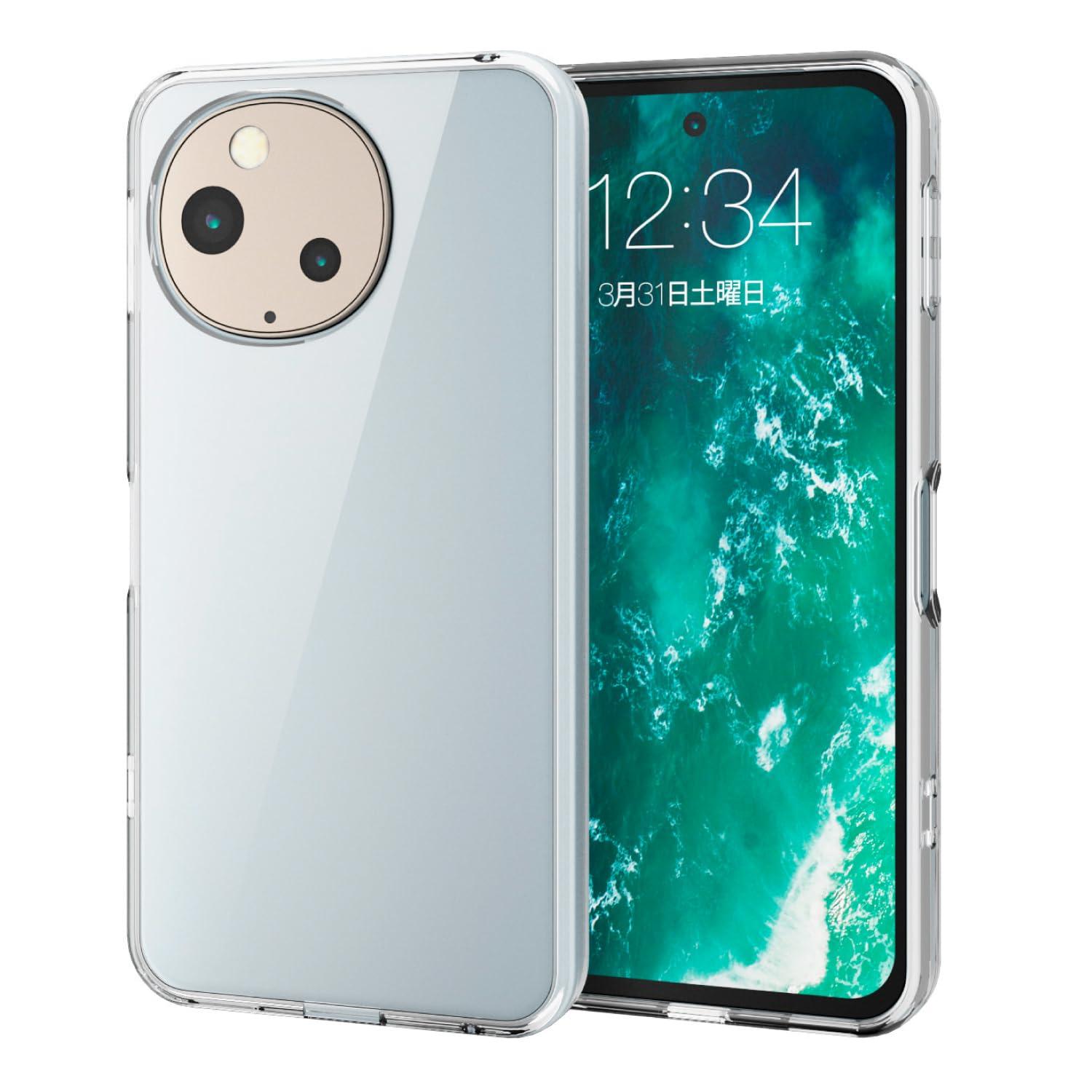 ELECOM AQUOS sense9 Case Hybrid Clear Shock Absorption Impact Resistant 4 Corner Air Cushion Back 5H TPU Camera Lens Protection Design Strap Hole Ultimate PM-S244HVCKCR