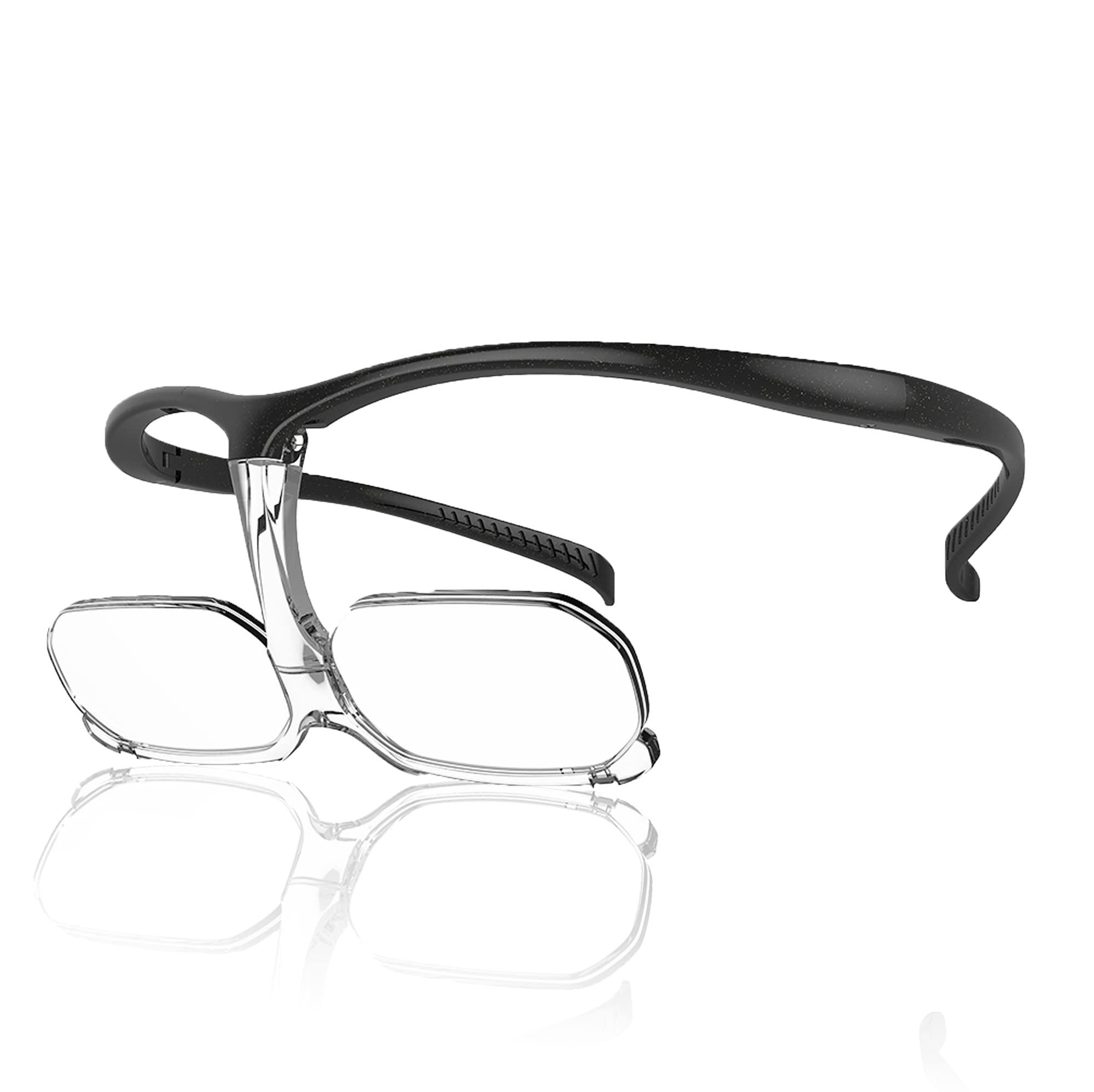 [CHARMANT] Double Magnifier 1.62x Magnification See Both Far and Near Magnifying Glass Eyeglass-Style Magnifier Charmant CW20 45 BK