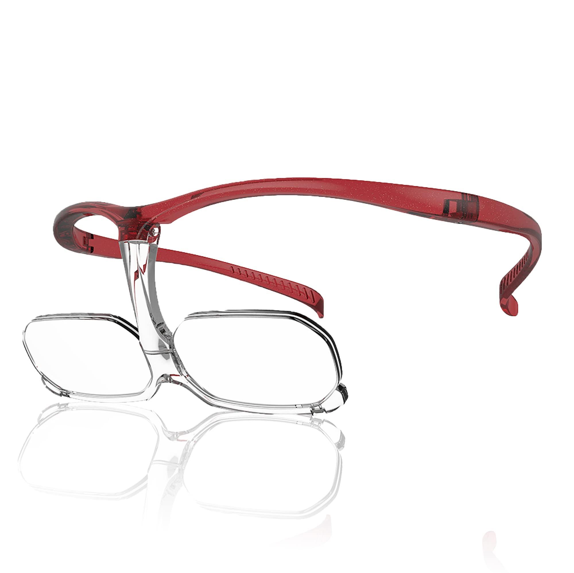 [CHARMANT] Double Magnifier 1.62x Magnification See Both Far and Near Magnifying Glass Eyeglass-Style Loupe Charmant CW20 45 RE