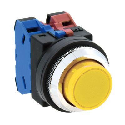 ESCO 1a/30mm Pushbutton Switch (Protruding Type/Yellow) EA940D-14AB