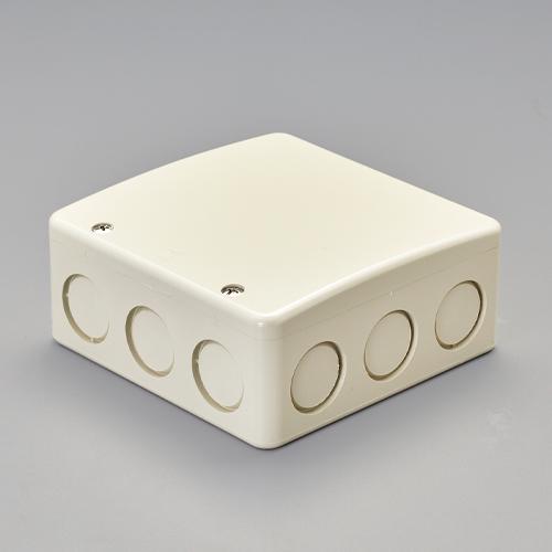 Large Square Outlet Box (Shallow Type/Knock-Out/Beige)  122×122×55(H)mm
