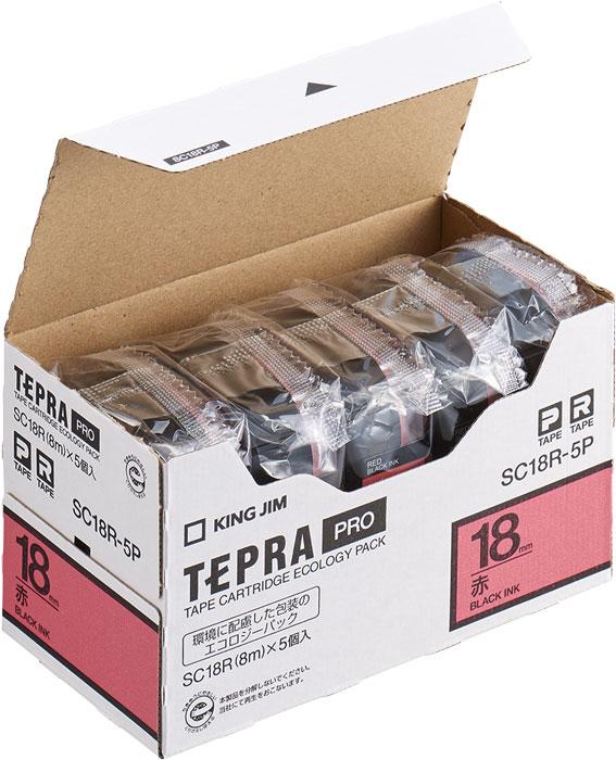 Esco 18mm Tape Cassette (Red/5-Pack) EA761DK-181B