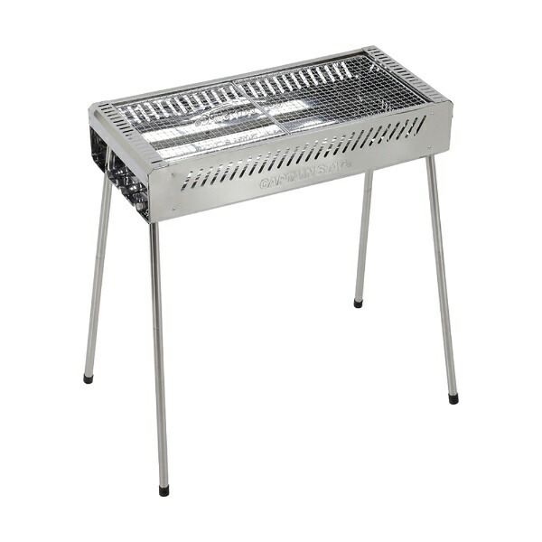 CAPTAIN STAG Barbecue Grill BBQ Stainless Steel Grill 600 [Serves 5-6] Two-Stage Height Adjustment (High/Low) Easy Assembly Lightweight UG-68