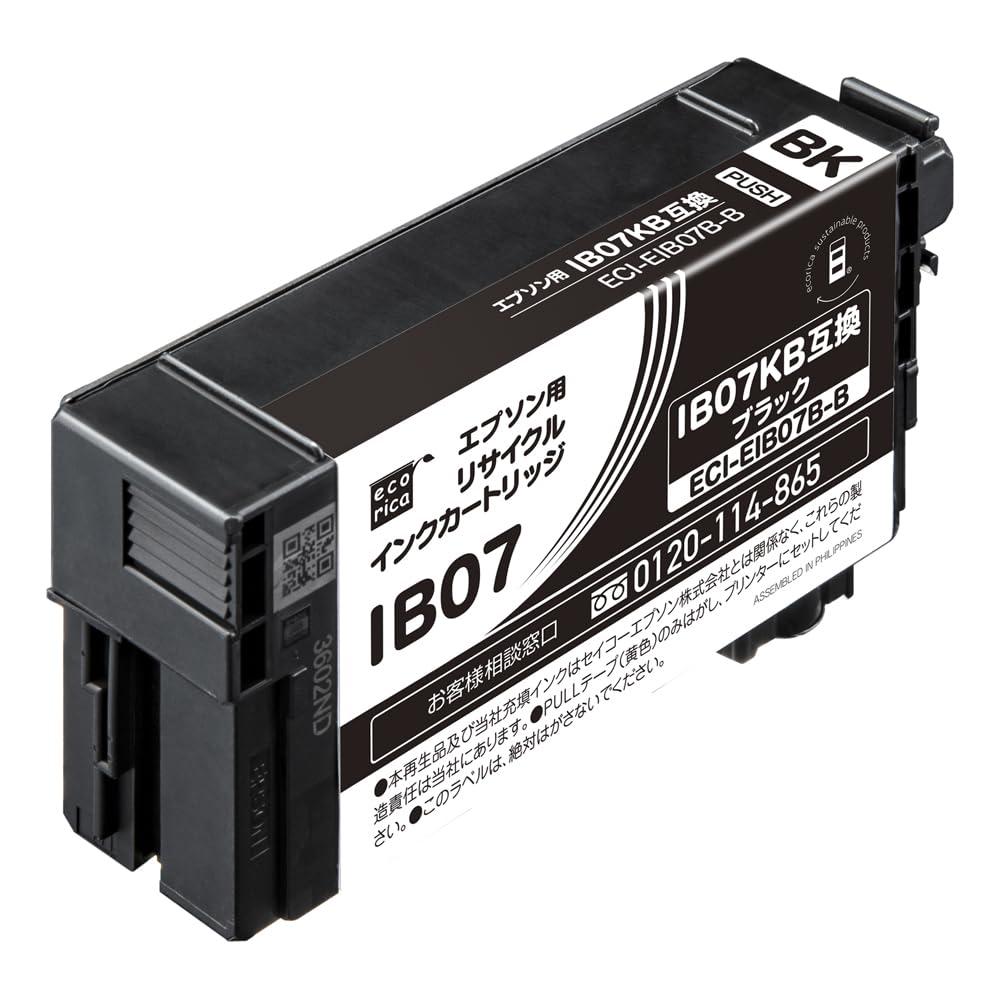 Ecolica Recycled Ink Cartridge Black (Pigment) [Epson: IB07KB Compatible] ECI-EIB07B-B 1 piece