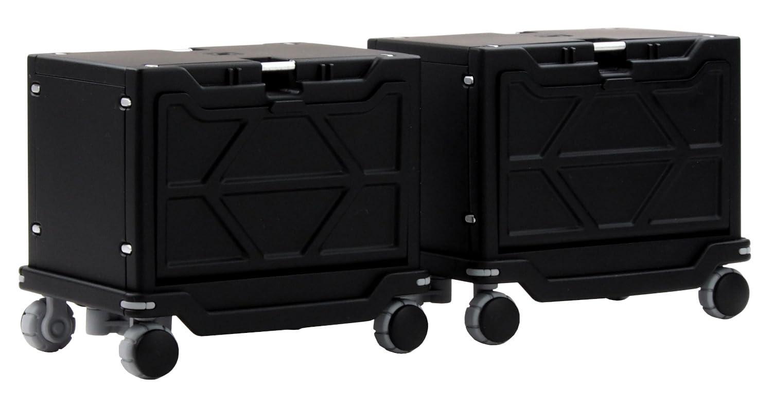 Cabico HAKOBU/CART&CONTAINER 2-Pack Set (Black Version) Approx. 71mm in length 1/12 Scale Plastic Model Kit MIM-021-BK