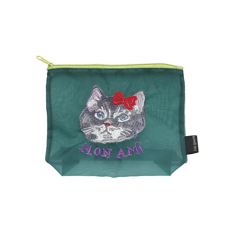 Nathalie Lete Organdy Pouch Gray Cat/511122