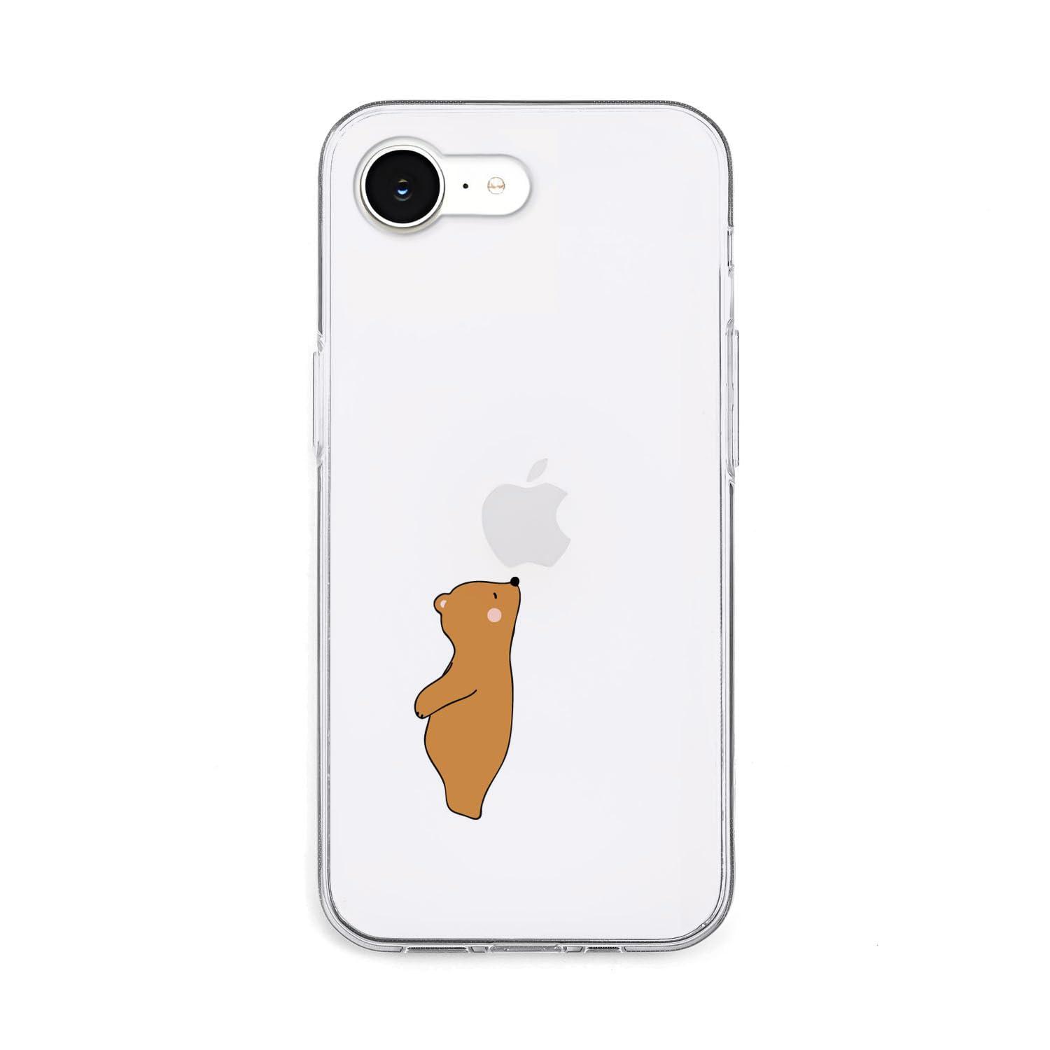 AKAN Soft Clear Case for iPhone 16e Enjoy the scent of apples Bear AK27566i16E