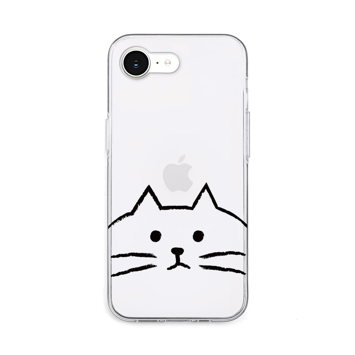 AKAN iPhone 16e Case Soft Clear Case [ Anti-Fingerprint TPU Resistant to Discoloration UV Print Dustproof Wireless Charging Transparent ] Cute Popular Character Apple iPhone Case SE 4th Generation AK27567i16E MYPET Cat