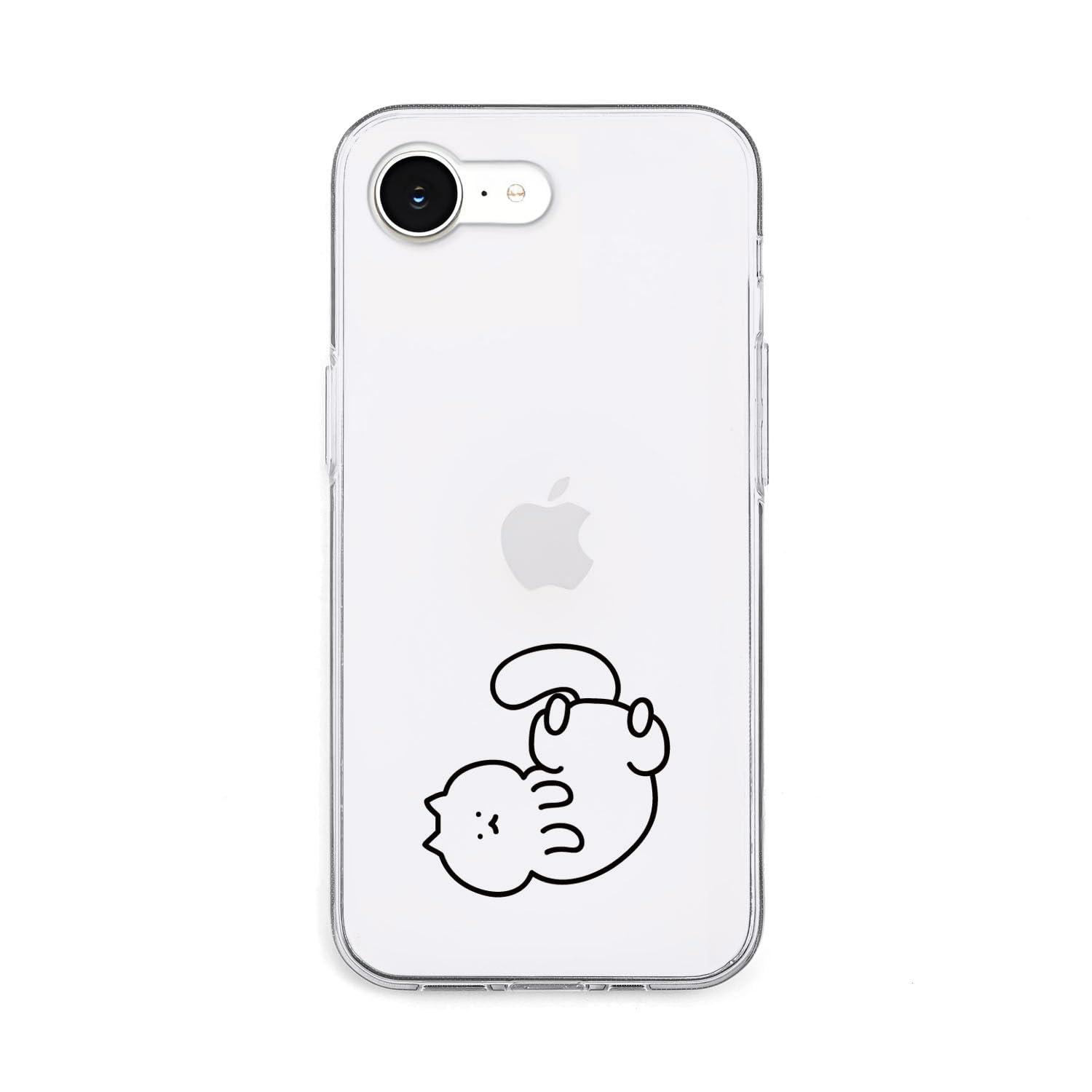AKAN iPhone 16e Case Soft Clear Case [ Anti-Fingerprint TPU Resistant to Discoloration UV Print Dustproof Wireless Charging Transparent ] Cute Popular Character Apple iPhone Case SE 4th Generation AK27569i16E Kitty is Relaxing