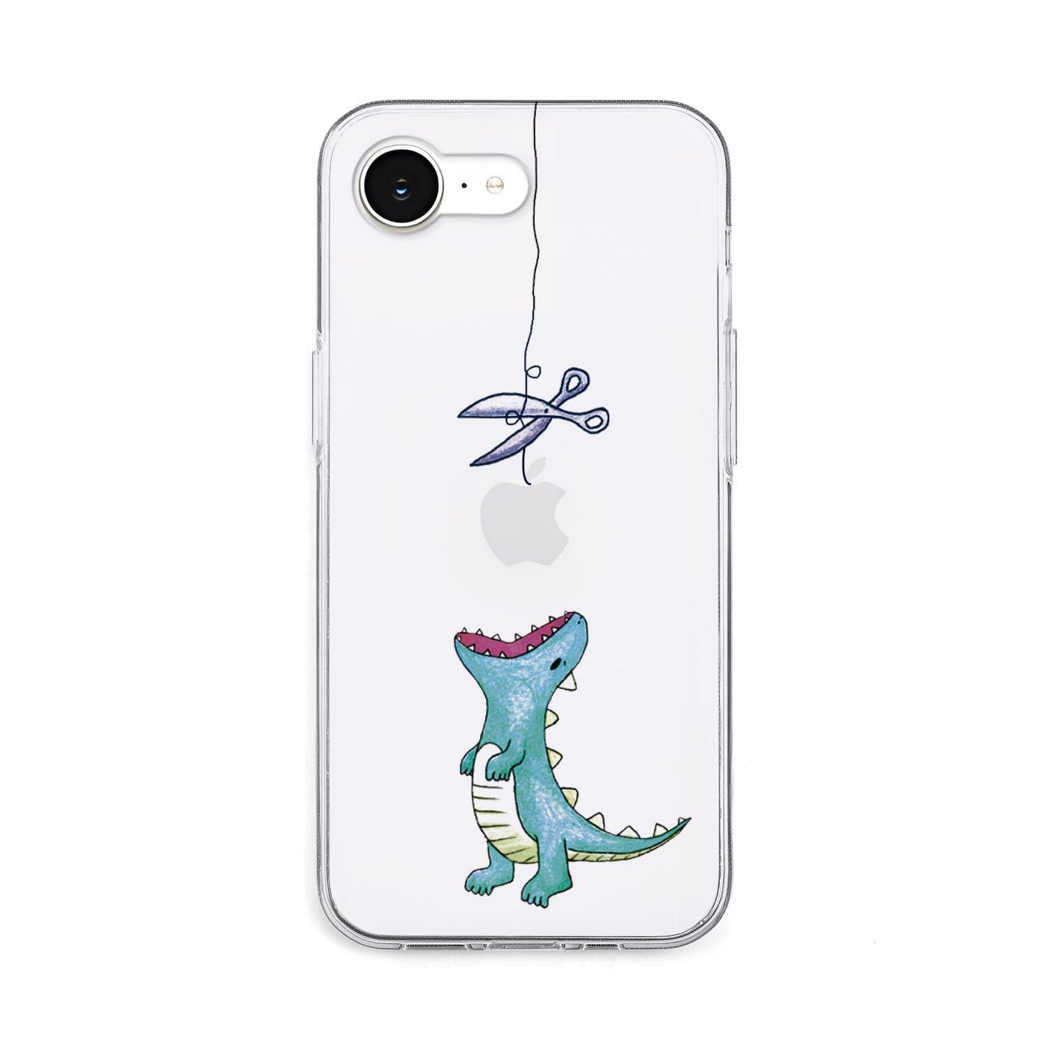 AKAN iPhone 16e Case Soft Clear Case [ Anti-Adhesion Marks TPU Resistant to Discoloration UV Print Dustproof Wireless Charging Transparent ] Cute Popular Character Apple iPhone Case SE 4th Generation AK27572i16E Harapeko Zaurus Green